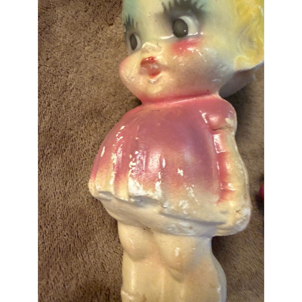 Vintage Little Girl Kewpie Chalkware Carnival Prize 9” - Picture 4 of 6